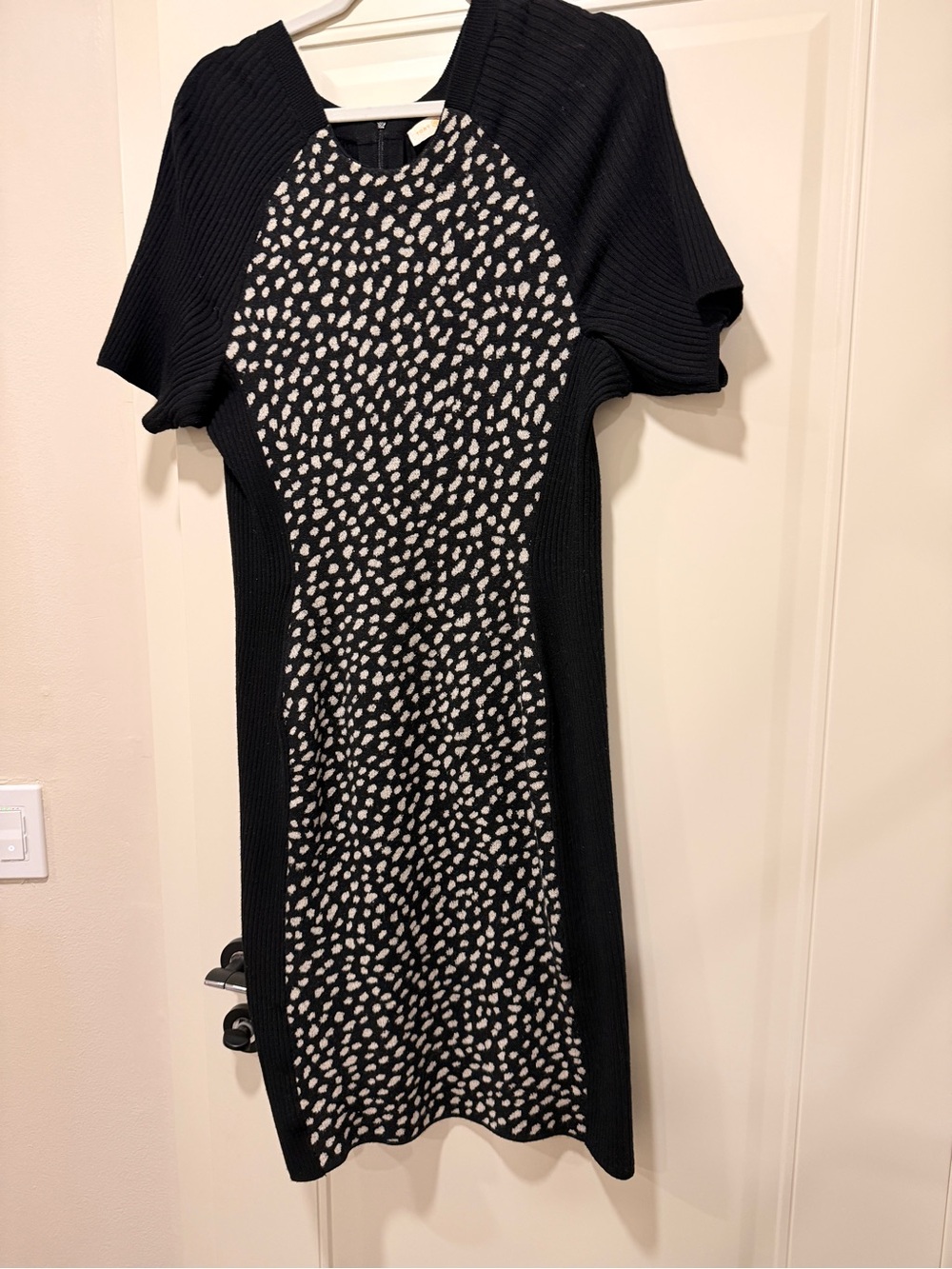 Tory Burch Black Dress with White Spot Panel
